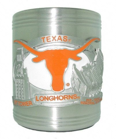 Texas Longhorns Stainless Steel & Pewter Can Cooler