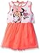 Disney Girls' Minnie I Love Dots Jersey Dress with Glittered Tulle