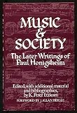 Music and society : the later writings of Paul Honigsheim