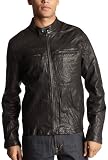 Converse by John Varvatos Men's Leather Bomber Jacket,Noir,Large