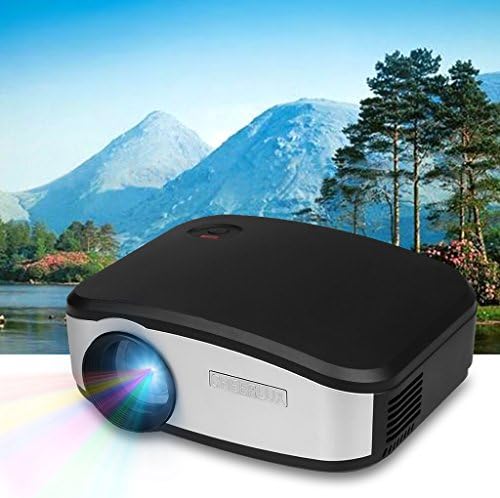 CHEERLUX Mini LED LCD Projector for iPhone iPad Android Phone Home Theatre Cinema 800x480 Pixels 1200 Lumens HDMI/USB/VGA/AV/ATV (Black)