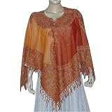 Girls Ponchos in Wool Jacquard Design 40  x 40 