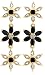 Yellow Gold Overlay Sterling Silver Sapphire & Diamond Accent Flower Dangle Earrings