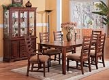7pc Set Solid Wood Casual Dining Set Table w/6 Chairs