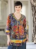 Ulla Popken Print Beaded Knit Tunic