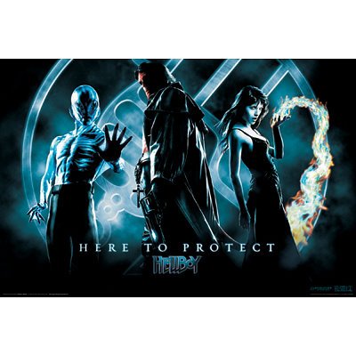 Cover image : (24x36) Hellboy Movie (Here to Protect, Group) Poster Print