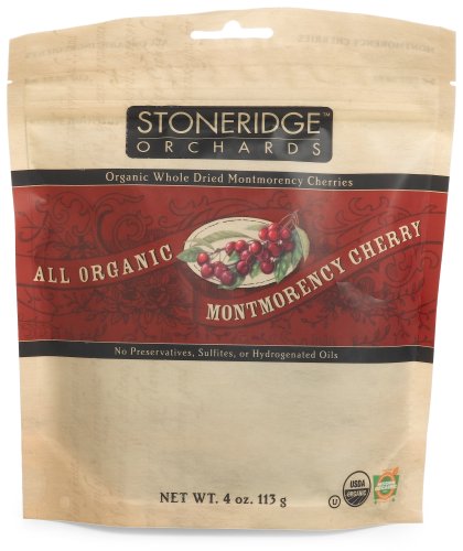 Stoneridge Orchards Organic Whole Dried Montmorency Cherries, 4-Ounce Pouches (Pack of 5) by Stoneridge Orchards