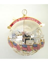 Home: Wallace Silversmiths God Bless America Globe Ornament - Wallace
