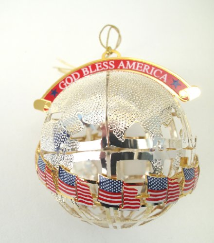 Wallace Silversmiths God Bless America Globe Ornament