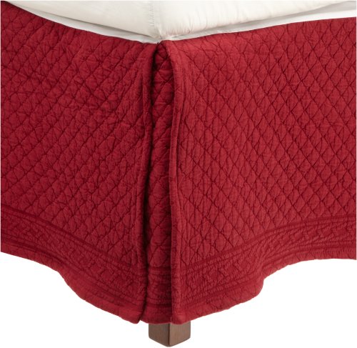Williamsburg William and Mary Matelasse Twin Bedskirt, Cranberry