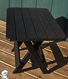 PHAT TOMMY Folding Recycled Poly-Wood Side Table-Black
