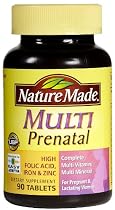 Nature Made Prenatal Multiple Vitamin and Mineral for Pregnant or Lactating Women, 90 Tablets (Pack of 3)