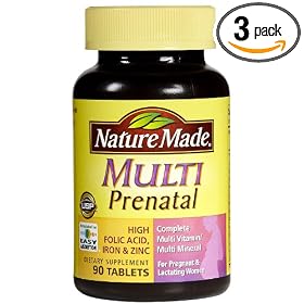 Nature Made Prenatal Multiple Vitamin and Mineral for Pregnant or Lactating Women, 90 Tablets (Pack of 3)