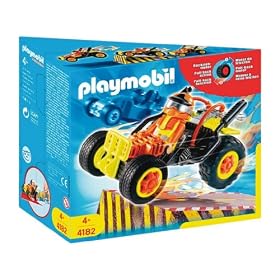 Playmobil - 4182 - Playmobil  - Pilote + Voiture + Transformable Jaune