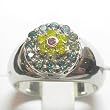 14K White Gold Colored Diamond Ring
