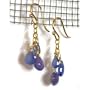14K Gold Sapphire Briolette Earrings, MADE IN AMERICA