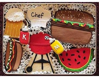 Barbecue Decorated Sugar Cookie Tin by Wisconsinmade.com