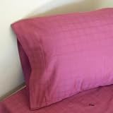 DAMASK CHEQUER 400 Thread Count Bed Sheet Set Queen (Wine)