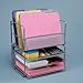 Seville Classics Office Desk Organizer, Platinum Mesh 6-Trays