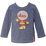 2016年 秋冬 アンパンマン ドキンちゃん バイキンマン クロスステッチ刺しゅう 長袖Ｔシャツ ANPANMAN ネイビーアンパン◇95cm