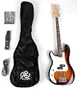 SX BG1K 3/4 LH 3TS Sunburst Left Handed Bass Guitar Package w/BA1565 AMP and Instructional DVD