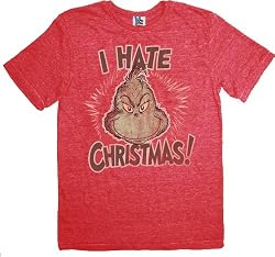 Junk Food Grinch I Hate Christmas Washed Red T-shirt Tee