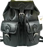 New large Visconti unisex black soft leather rucksack backpack bag 1699