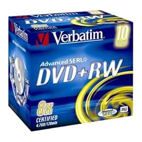 Verbatim 43527 DVD+RW 8x 10 pack Jewel Cased