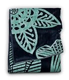Citta Design 'Isla' Designer Oversized Beach Towel Navy/Light Aqua, Beautiful Indian Cotton, 38x70 inches