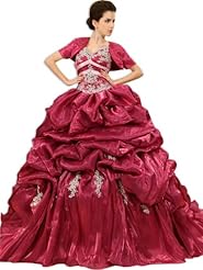 Organza/Tulle Sequined Fitted Quinceanera Dress  with a Brush/Sweep Train 