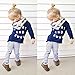 Elevin(TM)Toddler Girl Clothes Letter Print T-shirt Tops+Stripe Long Pants Outfit