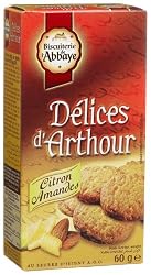 L'Abbaye Delices dArthour, Lemon-Almond Cookies, 2.1-Ounce Boxes (Pack of 24)