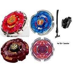 4er Set 4D Fang Leone Burning Claw + 4D Forbidden Eonis + Storm Pegasus + Dark Cancer + 1 Launcher Kampfkreisel