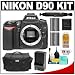 Nikon D90 DX 12.3MP Digital SLR Camera Body + Two (2) Nikon EN-EL3e Batteries + Nikon SLR System Gadget Bag + Cameta Bonus Accessory Kit