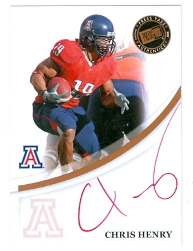 Chris Henry Autographed/Hand Signed Football Card (2007 Press Pass)