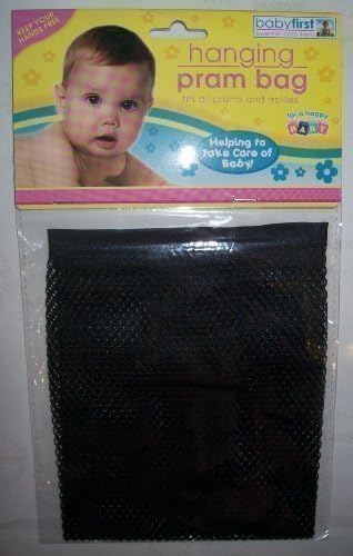 Brand new Baby Hanging Pram Net Bag in Black by PMS Inter