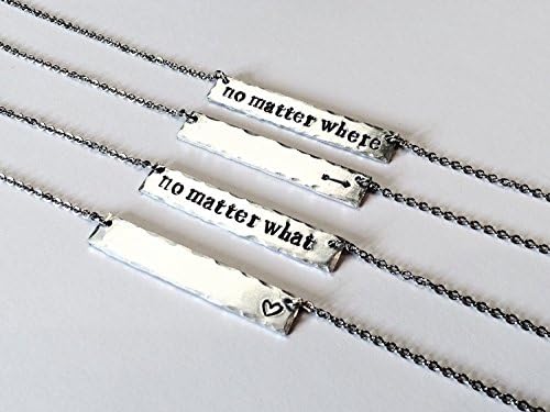 Best Friend "no matter where", "no matter what" Necklaces - Sister BFF Stamped Jewelry - Arrows - Bridal Party Bridesmaid Gift - Forever