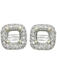 14K Yellow Gold 0.32ct Donut Style Pave Set Round White Diamond Stud Earrings