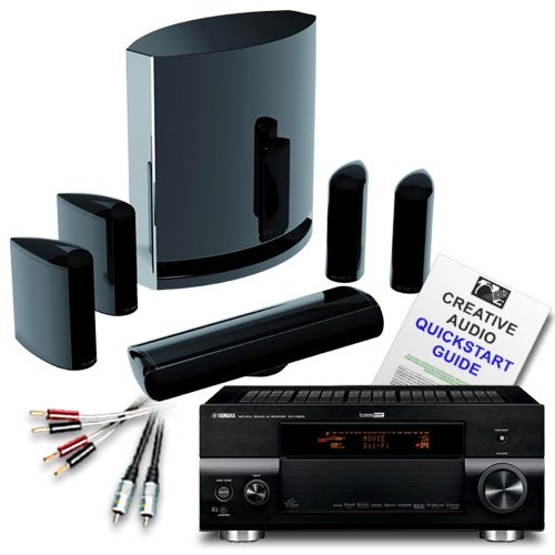 Yamaha RX-V3900 AV Receiver (Black) + Audica CX-2 super-slimline 5.1 speaker system (Gloss Black) + Creative Audio £150 cable bundle (see below for details) + Creative Audio Quickstart Guide. 2 Year Guarantee.