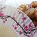 Mikey Store 1PC Folding Fan Delicate Japanese Plum Blossom Design Silk Costume Party (White 1)