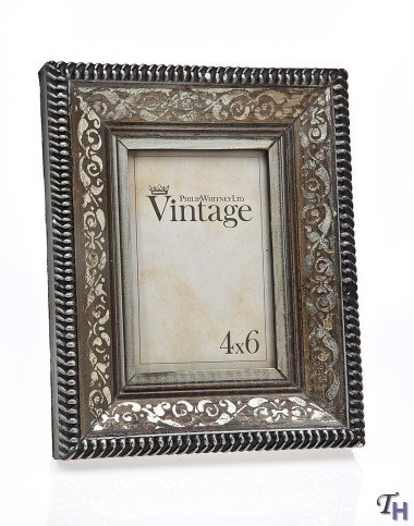 4x6 Vintage Silver Scroll Photo Picture Frame