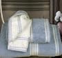Towel Set, Bi-face (Antique Blue-white) Made in Europe, Faccia dei colori