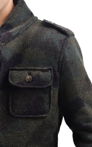 RNT23 JEANS Men's Modern Wool Camouflage Jacket M GREEN