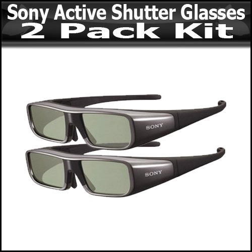 2 Pack of Sony TDG-BR100 Adult Size 3D Active Glasses, Black 2 Pack of Sony TDG-BR100 Adult Size 3D Active Glasses, Black