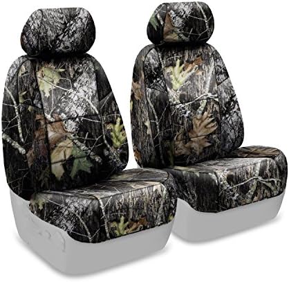 Coverking Custom Fit Front 50/50 Bucket Seat Cover for Select Ford Fusion Models - Neoprene (Mossy Oak Break Up Camo Solid)
