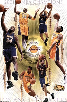 (23x35) Los Angeles Lakers 2001 NBA Champions Sports Poster Print