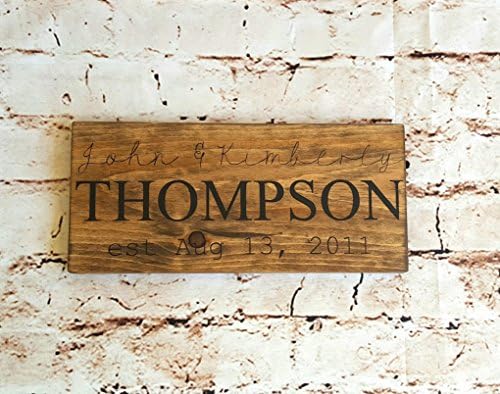 Customized wood sign, Wedding gift for couple, 5x14 inches, Rustic wood sign