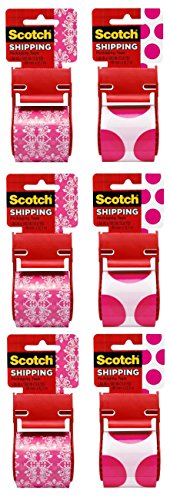 Scotch Decorative Shipping Packaging Tape, 1.88 x 500 Inches, 6 Rolls (141-PRTD4)