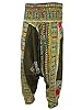 Womans Harem Pant Trousers Heena Green Printed Yoga Bellydance Boho Jumpsuit Romper