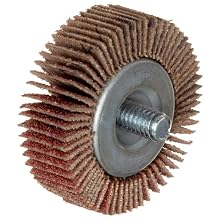 Merit Super Finish Quick-Change Mini Grind-O-Flex Abrasive Flap Wheel, Threaded Spindle, Ceramic Aluminum Oxide